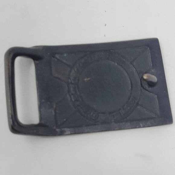 Vintage Tech Ether Guild Solid Brass Belt Buckle 1975 Langley Covered Bridge - Picture 2 of 3